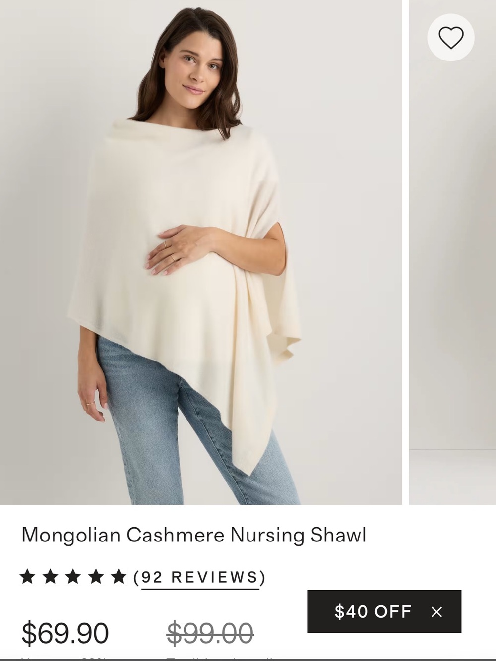 NWT Quince Cashmere Nursing Shawl